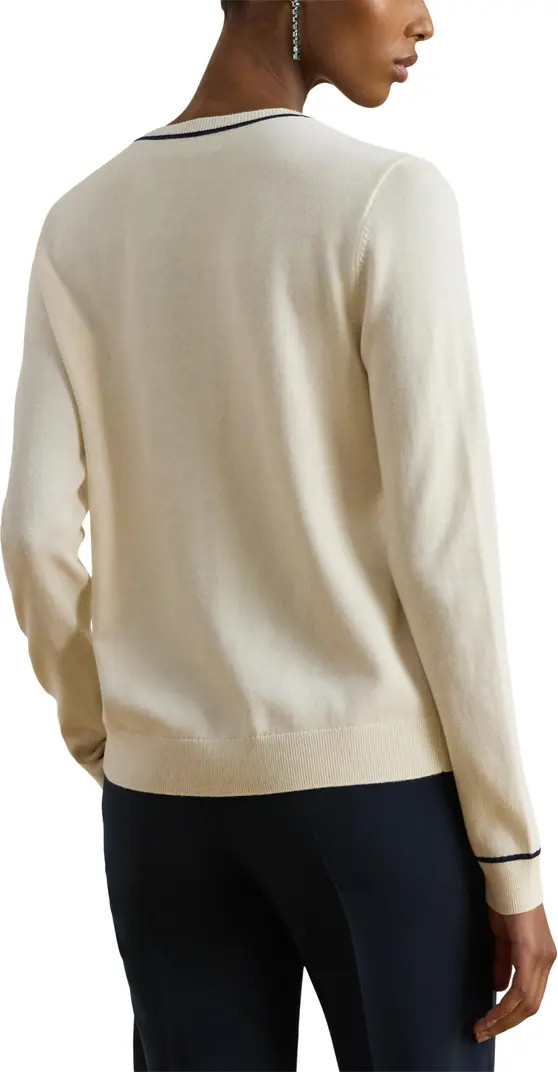 Contrast Trim Cotton Blend Cardigan | Nordstrom