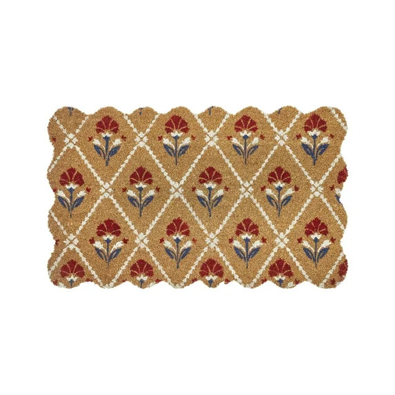 Floral Coir Outdoor Doormat, Red/White/Blue, 30" x 18", by My Texas House | Walmart (US)