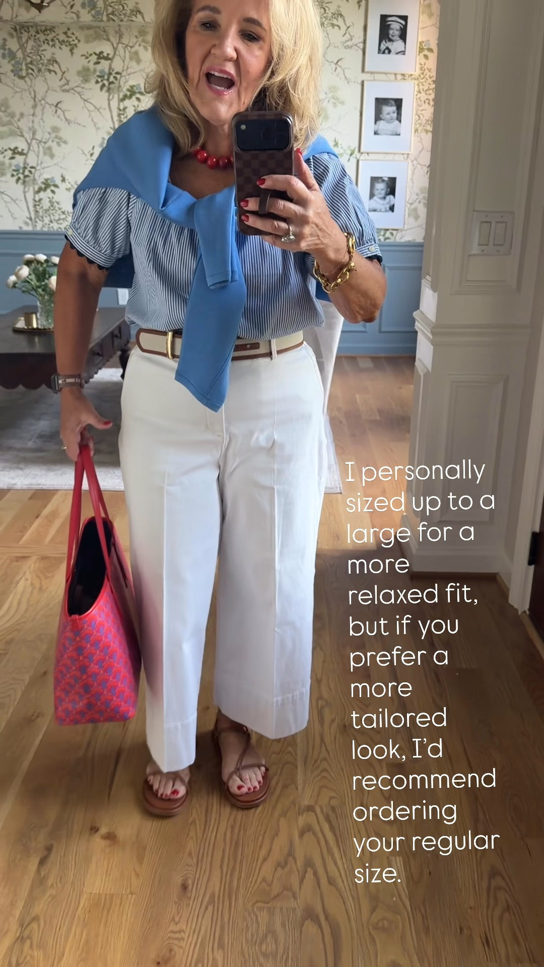 These SPANX Pants are one of my wardrobe staples! I personally sized up to a large for a more relaxed fit, but if you prefer a more tailored look, I’d recommend ordering your regular size. They’re polished, comfortable, and so easy to style with everything from striped tops to lightweight sweaters.

💡 LTK MADE EASY
❤️ Heart = Support my posts!
🔖 Save = Get sale & restock alerts
📋 Lists = Keep favorites organized
📲 Share = Send lists and products to a friend. Hello, Christmas List!
💬 Comment = Ask me anything about what I’m wearing. :-)

#LTKootd #LTKstorytime #LTKSeasonal