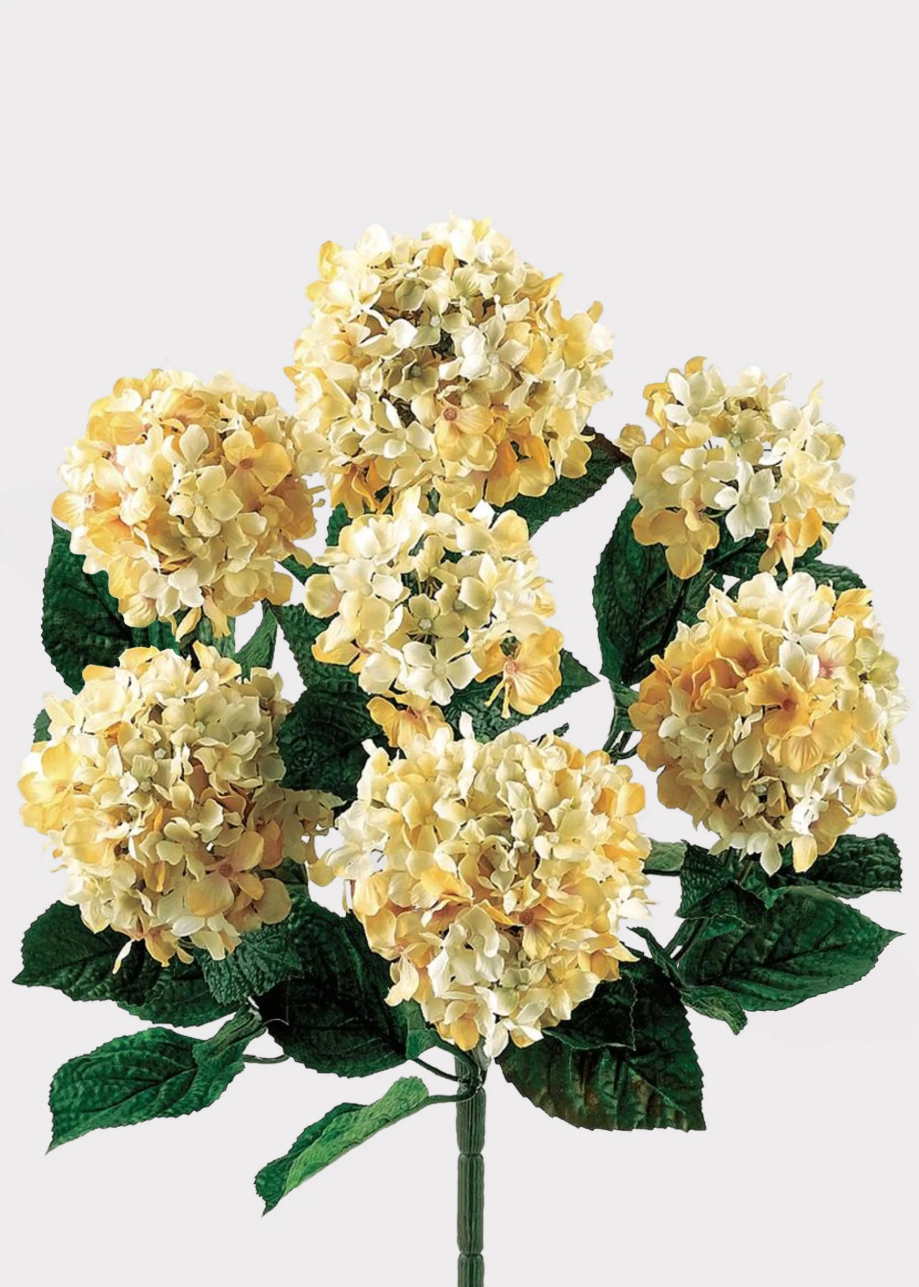 Beige and Cream Fake Hydrangea Flower Bush - 20" | Afloral
