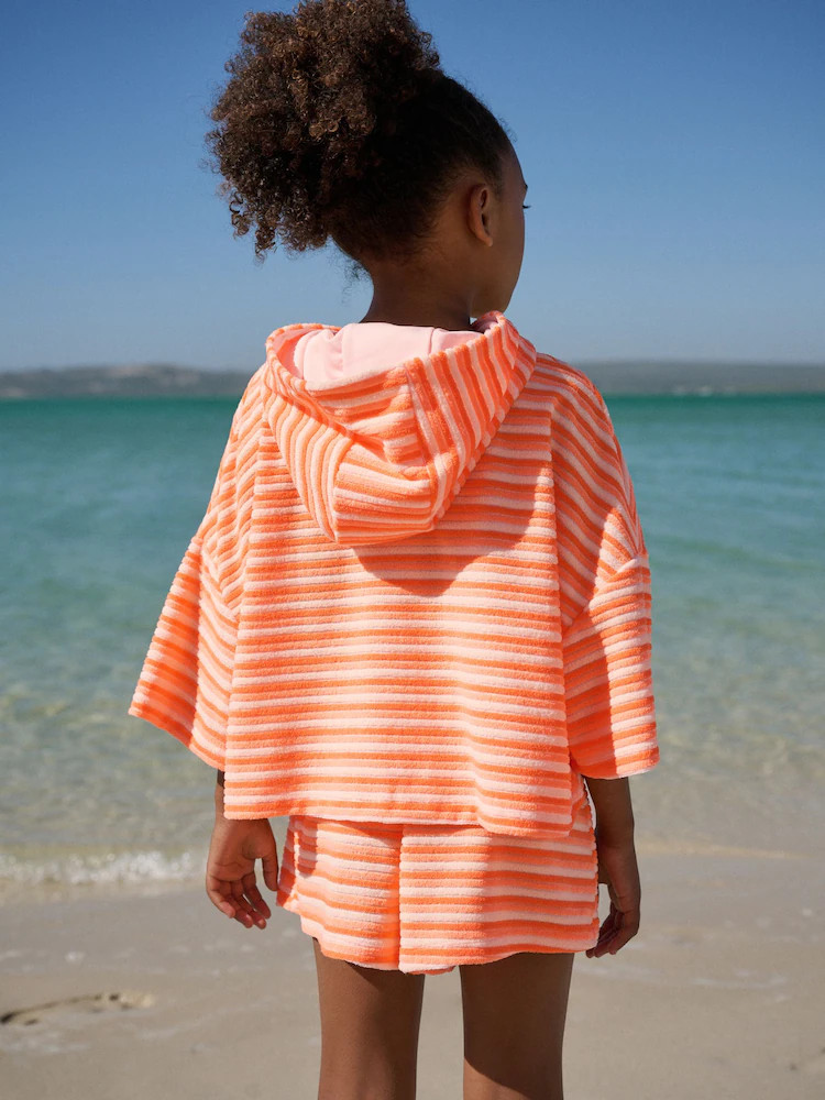 Orange Stripe Towelling Hoodie And Shorts Set (12mths-16yrs) | Next US