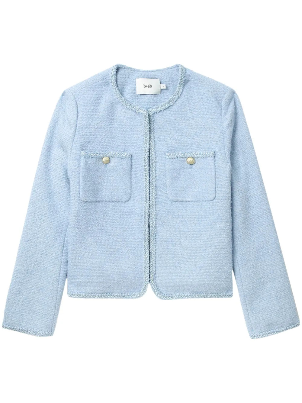 b+ab braided-trim Tweed Jacket | Blue | FARFETCH SI | Farfetch Global