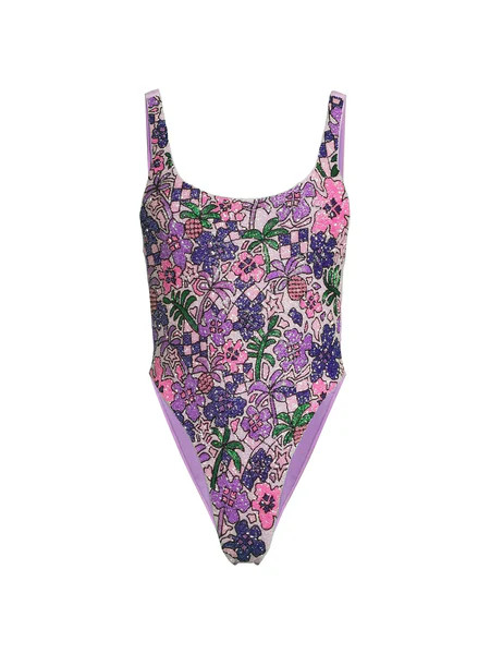 Oceanus - Fia Hand Beaded One Piece - Lilac | Jessie Boutique