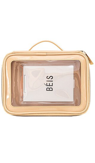 BEIS The Carry On Cosmetic Case in Beige from Revolve.com | Revolve Clothing (Global)