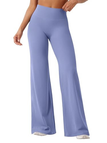 YEOREO Workout Leggings Womens No Front Seam Straight Leggings 33" High Waist Buttery Eddiy Gym Yoga Pants Ocean Blue M | Amazon (US)