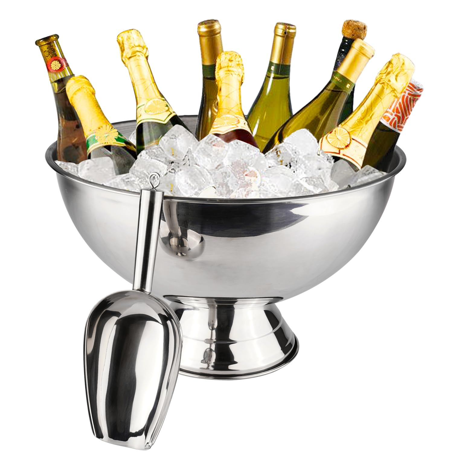 Large Champagne Bowl,12L Champagne Bowl Ice Bucket with Scoop Stainless Steel Large Champagne Ice... | Amazon (US)