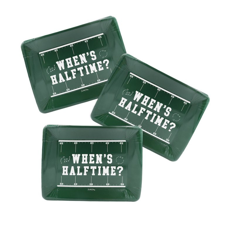 Packed Party "When's Halftime" Heavy Duty Disposable Rectangular Plates, 24 Ct. | Walmart (US)