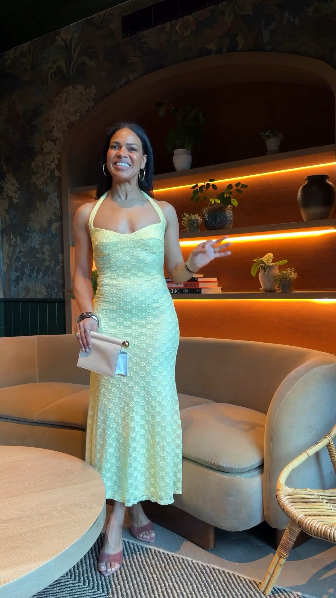 Some of my favorite spring #anthropartner @Anthropologie finds! Use code ANNAM20 for 20% off $100+ now till 3/9 (online only)! Love these western, edgy jeans they’re tts I’m wearing a 26! This adorable butter yellow bodycon is also tts, I’m wearing a 4. Wearing a small in the halter dress but I would size down since I have a little room in the back! 

#LTKootd #LTKSpringSale #LTKWedding