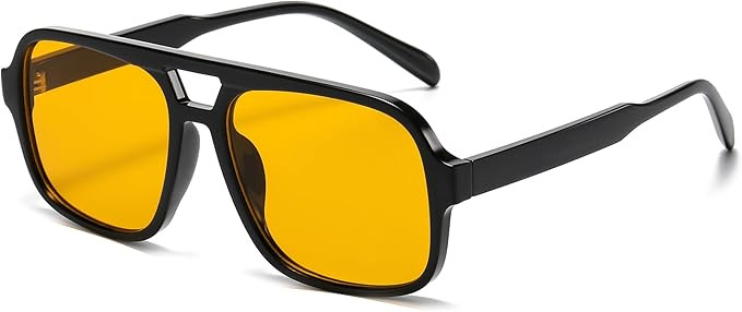 Hycredi Retro Aviator Sunglasses for Women Men, Trendy Square Shades, Vintage Classic Rectangle S... | Amazon (US)