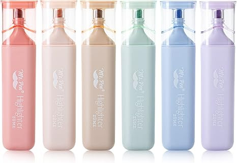 Mr. Pen- Aesthetic Highlighters, 6 Pack, Morandi Colors | Cute Highlighters Assorted Colors for J... | Amazon (US)