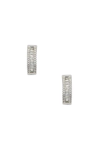 The M Jewelers NY The Baguette Channel Set Huggie Earrings in Silver from Revolve.com | Revolve Clothing (Global)