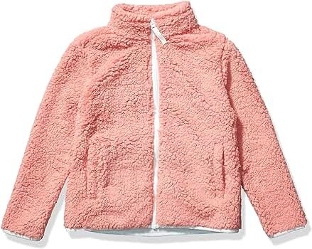 Amazon.com: Amazon Essentials Girls' Sherpa Fleece Quarter-Zip Jacket, Light Brown, Small : Cloth... | Amazon (US)