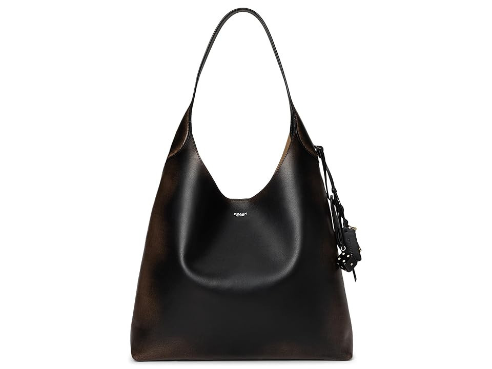 COACH Brooklyn Shoulder Bag 39 In Loved Leather Women's Handbags Black Brown | Zappos.com