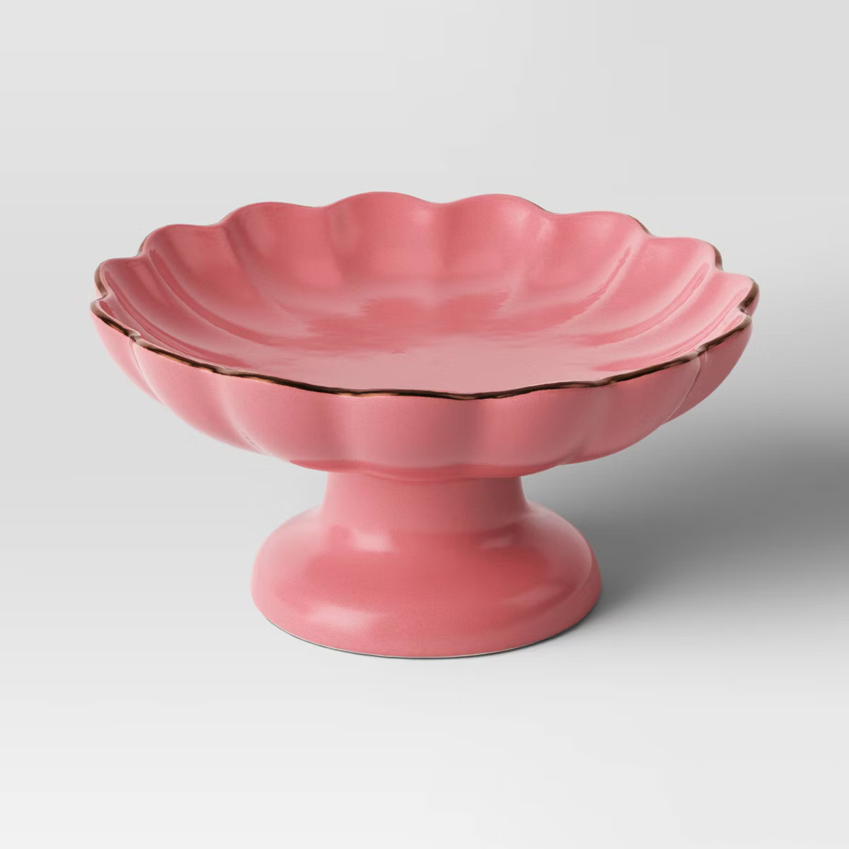 78oz Stoneware Pedestal Serving Bowl Pink - Threshold™ | Target