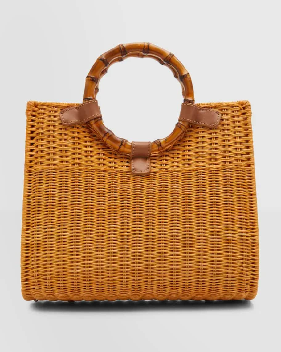 Serpui Phoebe Wicker Top-Handle Bag | Neiman Marcus