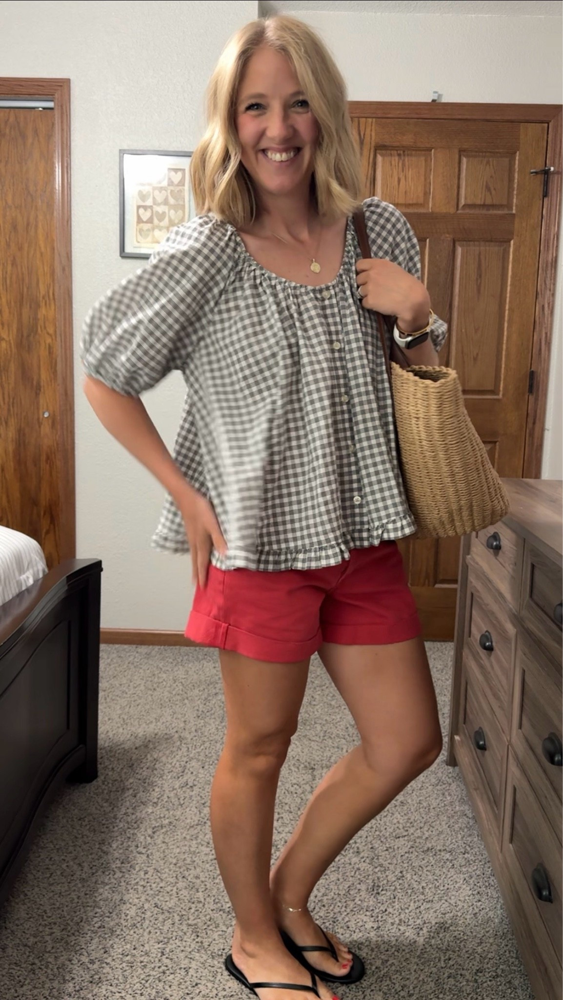 Happy Friday! Wearing a small in the top. Sizes are limited in mine, but I linked a very similar one just without the ruffles! My shorts are a size 2. Love the washed red!

#LTKootd #LTKmomlife #LTKgrwm