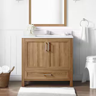 Home Decorators Collection Moorside 36 in. W x 19 in. D x 34 in. H Single Sink Bath Vanity in Swe... | The Home Depot