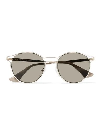 Round-frame gold-tone mirrored sunglasses | NET-A-PORTER (US)