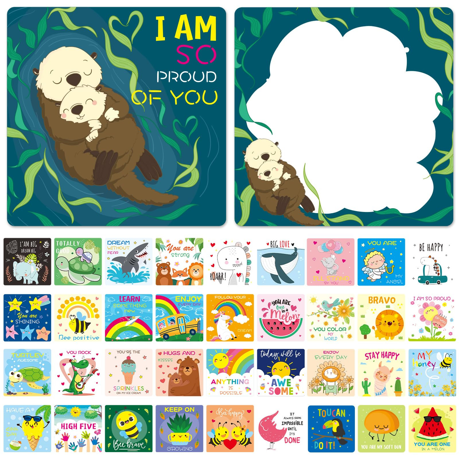 Cute Lunch Box Notes for Kids 108 Pack Funny Pun Daily Inspirational Motivational Encouragement T... | Amazon (US)