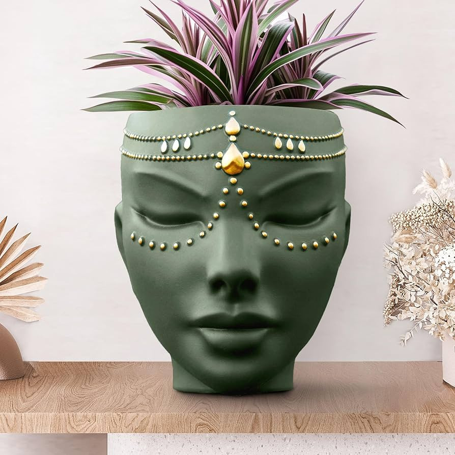 Bossa Linda Head Planter - Indoor & Outdoor Home Decor Gifts for Plant Lovers - for Flat Surface ... | Amazon (US)