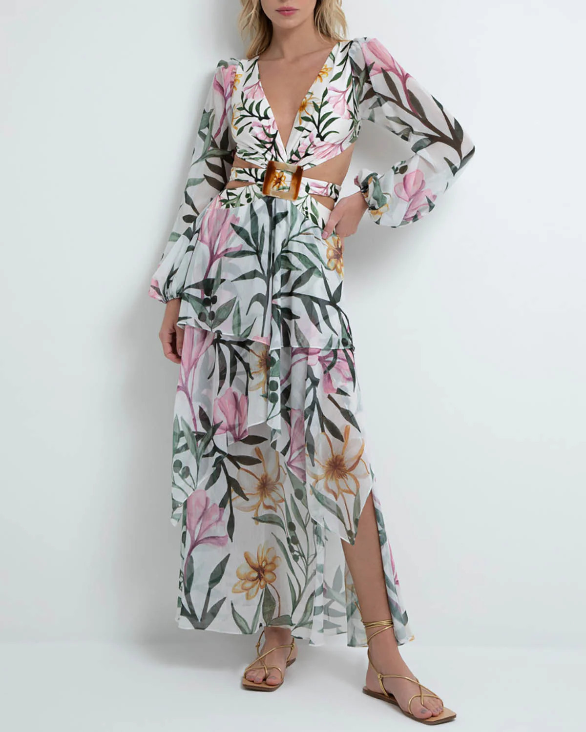 Jasmine Belted Cut-Out Maxi Dress | PatBO