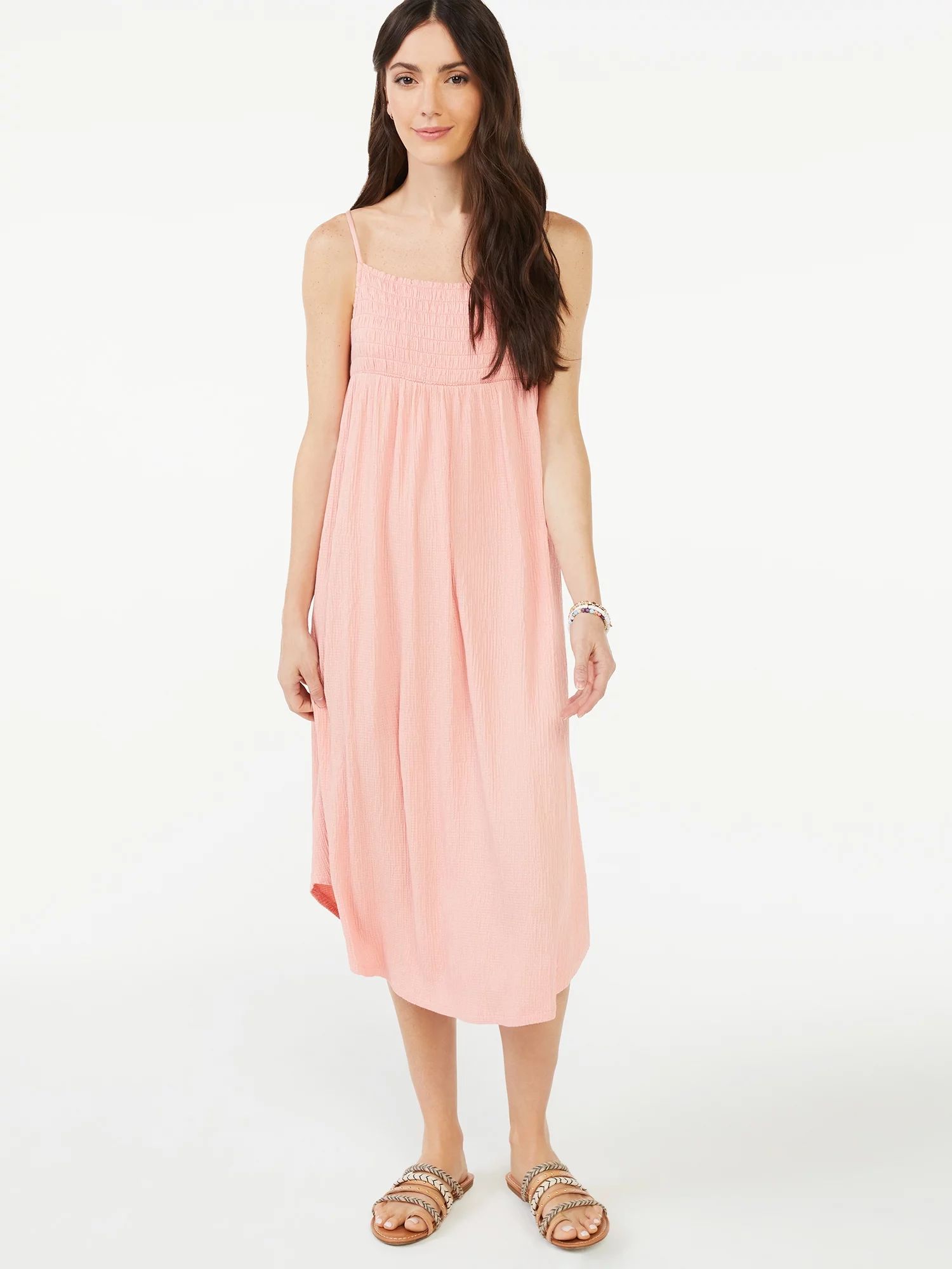 Scoop Women's Solid Smocked Cami Dress | Walmart (US)