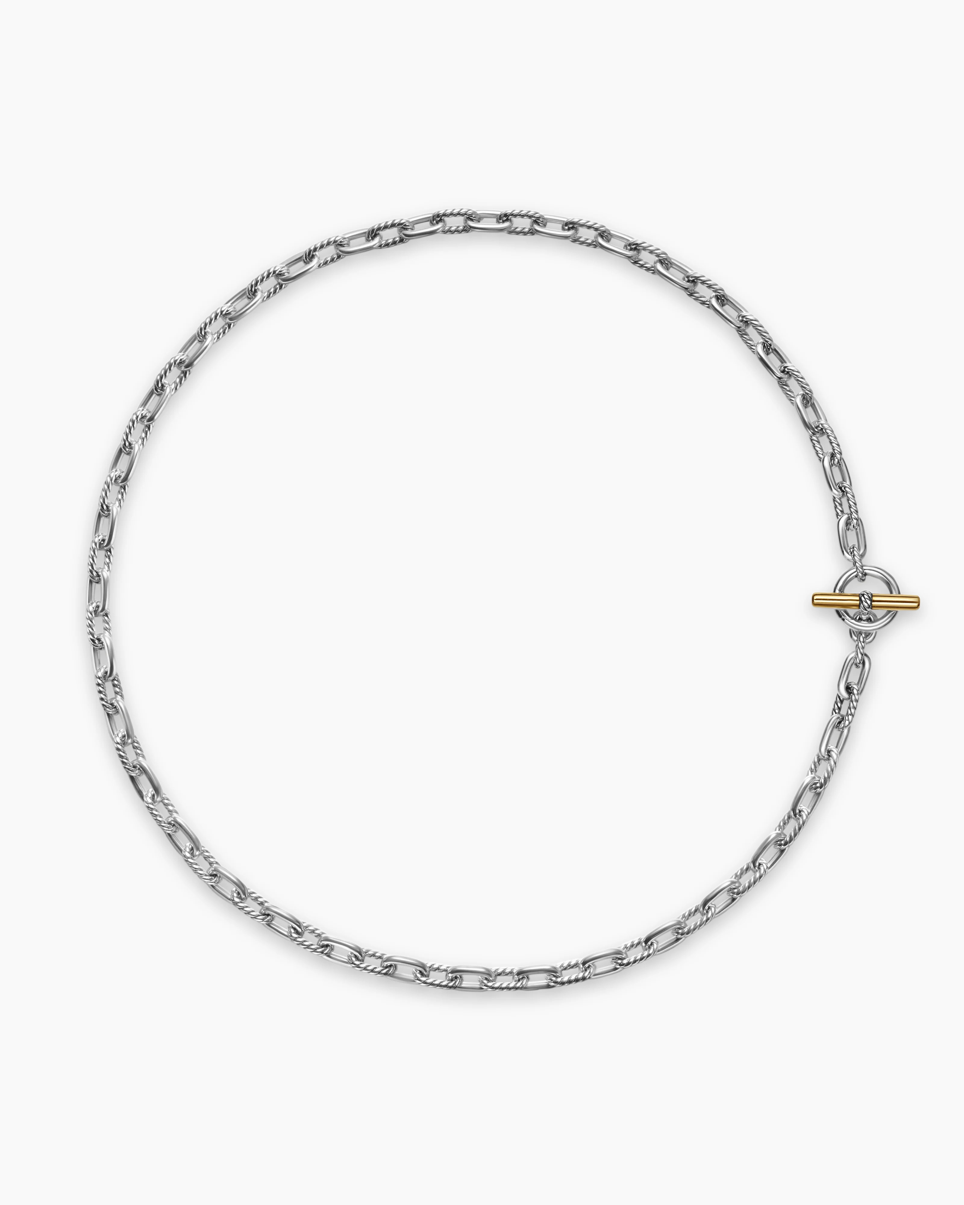 David Yurman | DY Madison Toggle Chain Necklace in Sterling Silver and 18K Yellow Gold, 5.5mm | David Yurman
