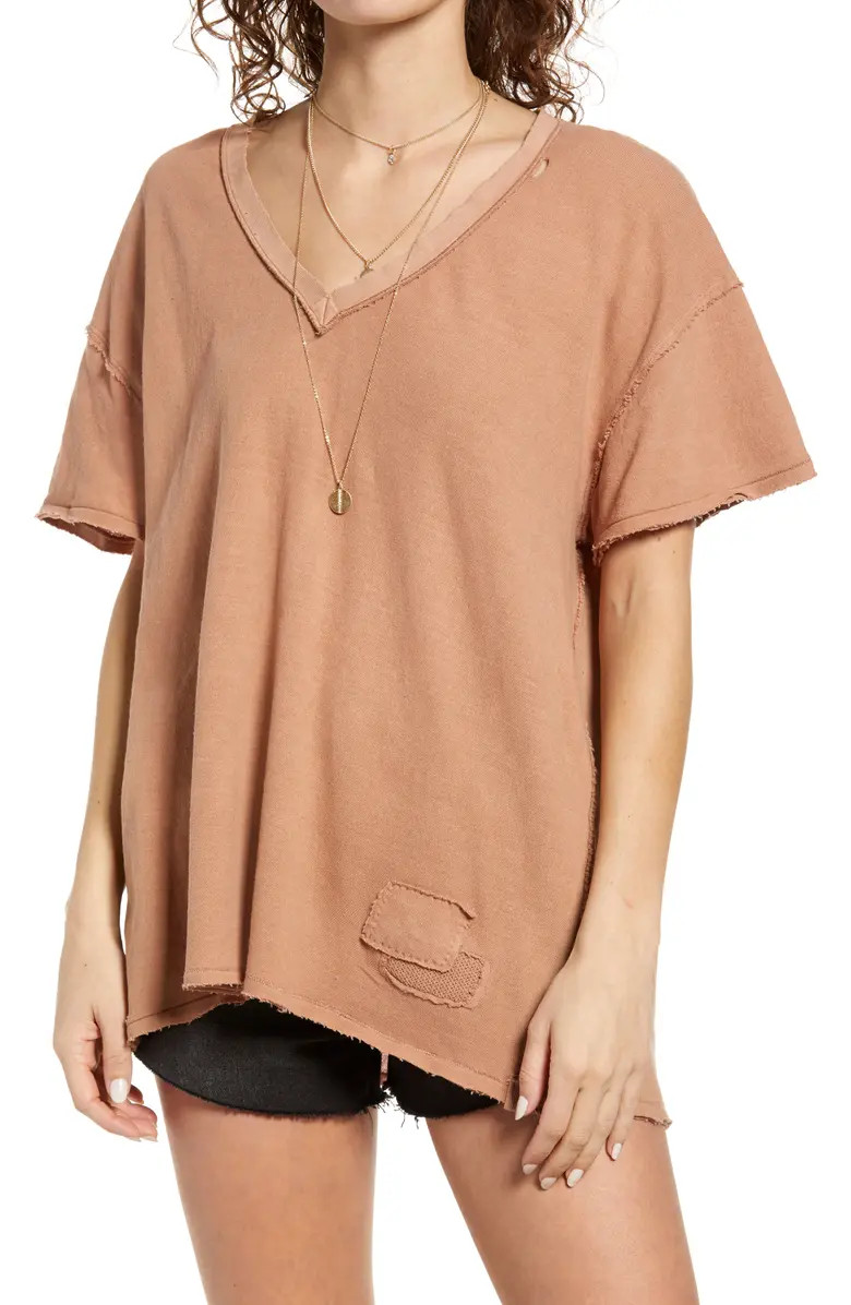 Women's Distressed V-Neck T-Shirt | Nordstrom