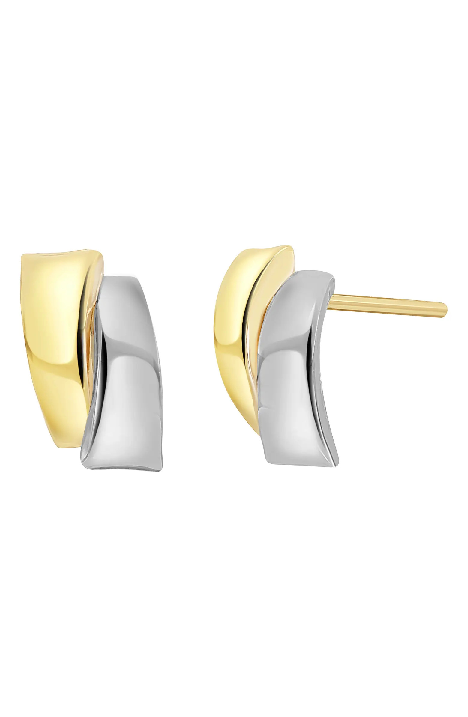 14K Gold Two-Tone Stud Earrings | Nordstrom
