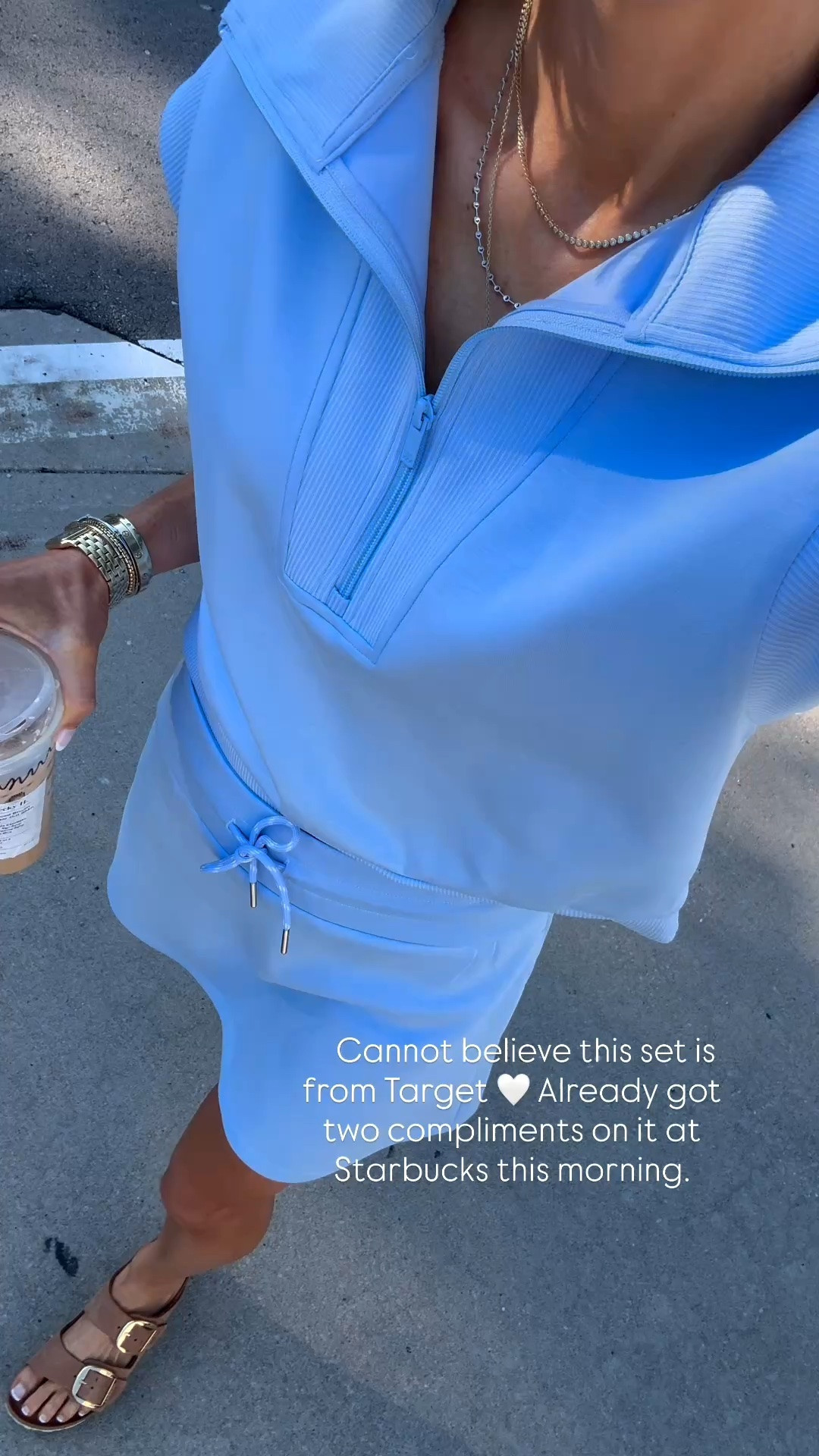 Cannot believe this set is from Target 🤍 Already got two compliments on it at Starbucks this morning. I'm wearing g size small fits tts