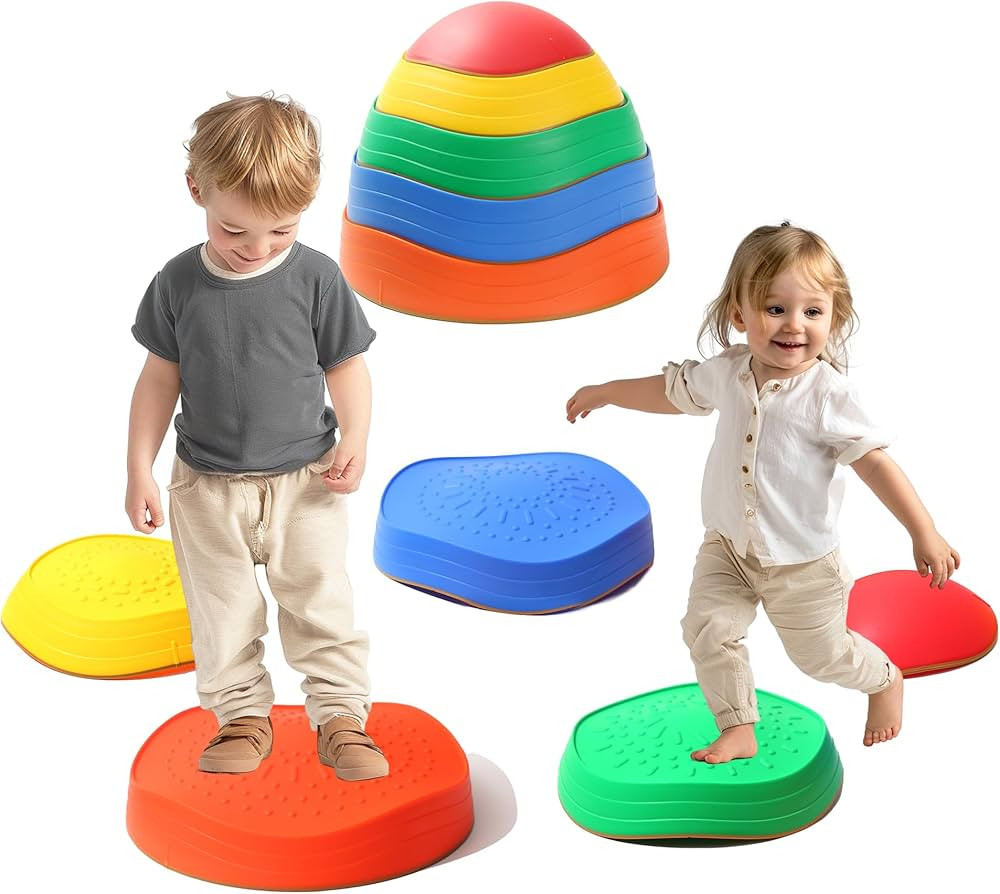 Balance Stepping Stones for Kids 5pcs Non-Slip River Stones Obstacle Course Play Indoor and Outdo... | Amazon (US)