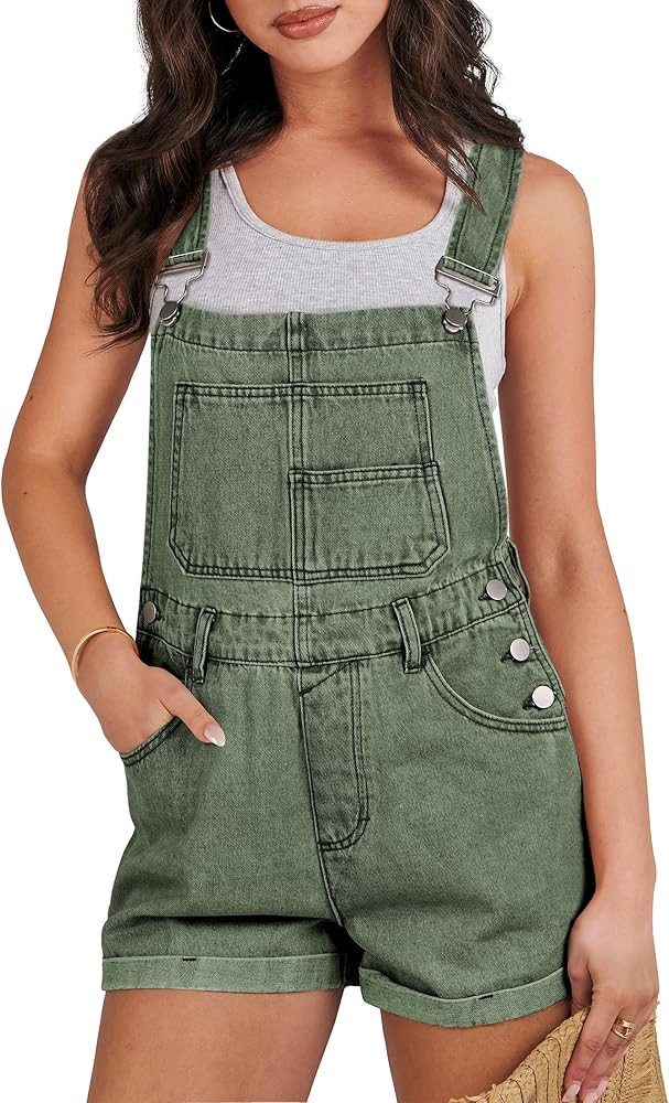 ANRABESS Overalls for Women Denim Shorts Overalls 2026 Summer Casual Loose Fit Adjustable Rompers... | Amazon (US)