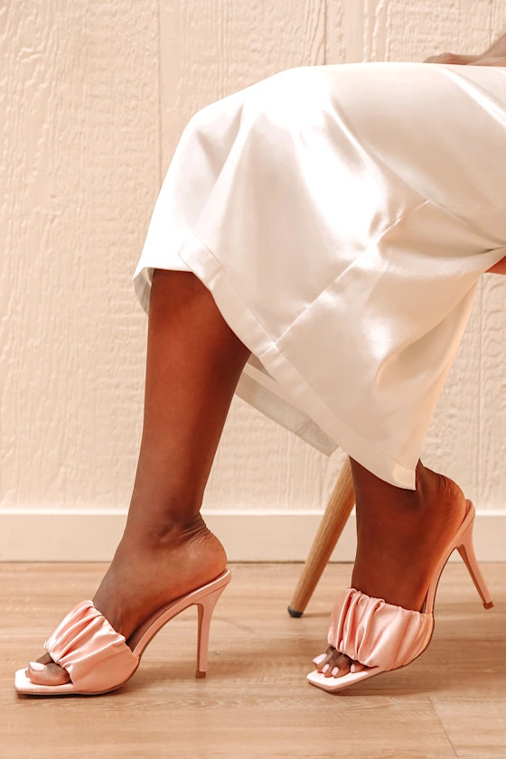Reecey Blush Satin High Heel Sandals | Lulus (US)