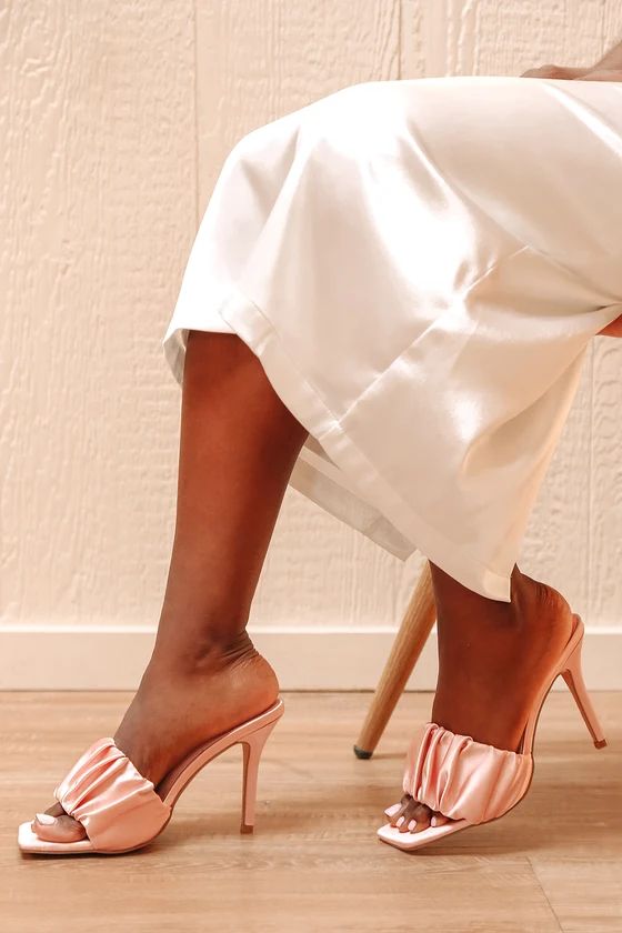 Reecey Blush Satin High Heel Sandals | Lulus (US)