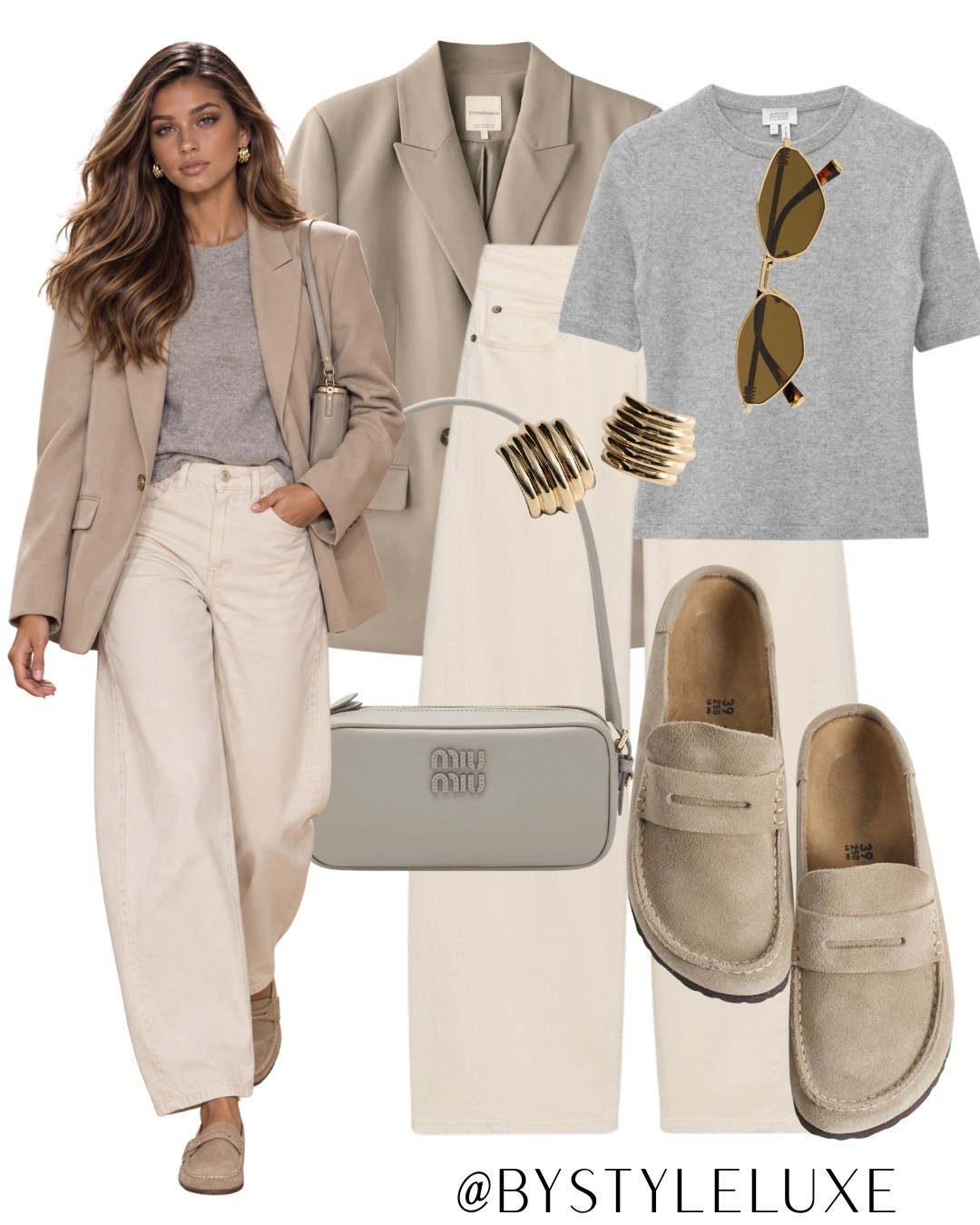 GREY - Styling simple grey knitted top with a beige blazer and off white jeans for a chic everyday autumn look

#jeans #blazer #autumnoutfit

#LTKautumn #LTKjeans #LTKshoes