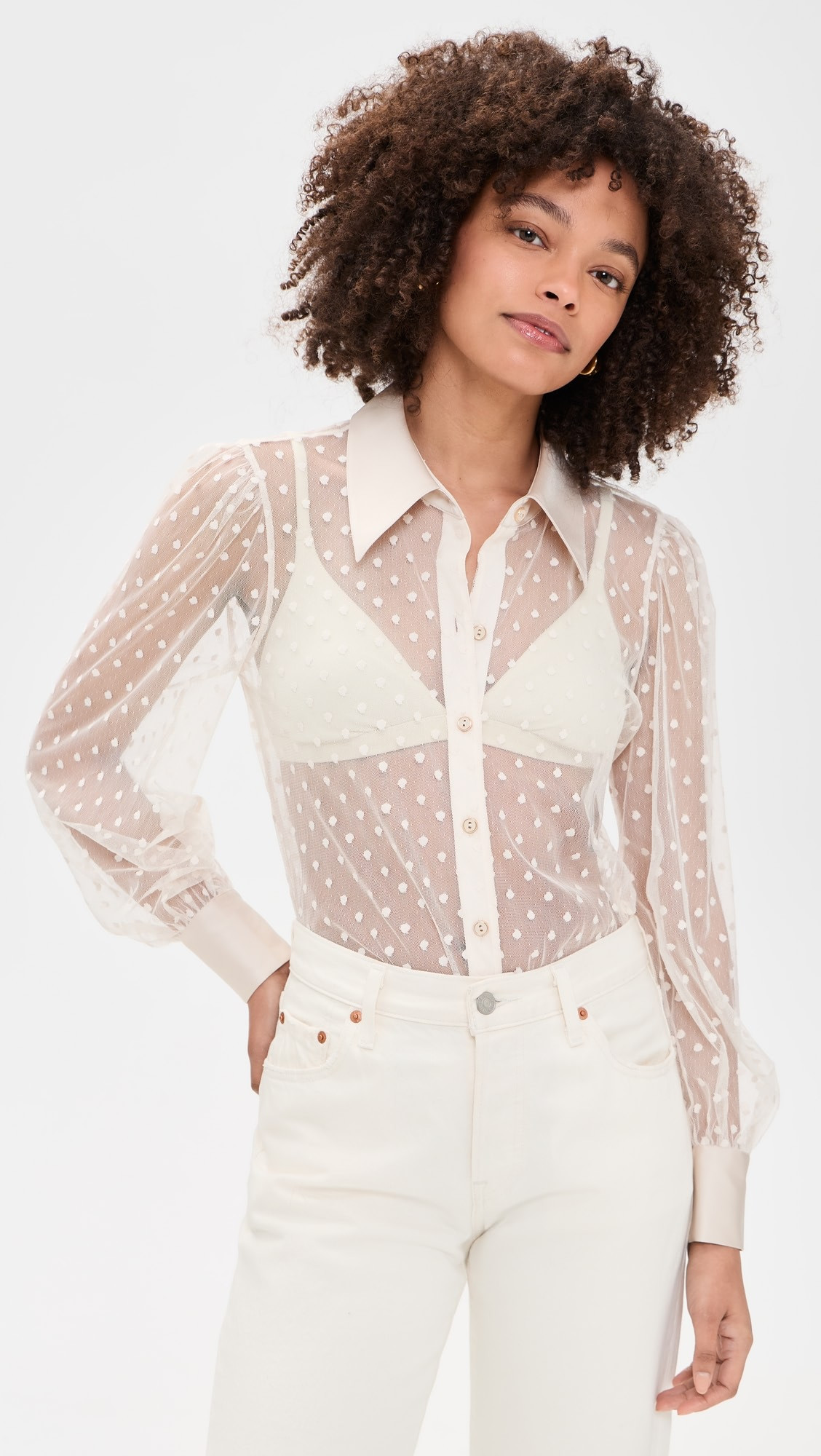 Sophie Sheer Long Sleeve Blouse | Shopbop