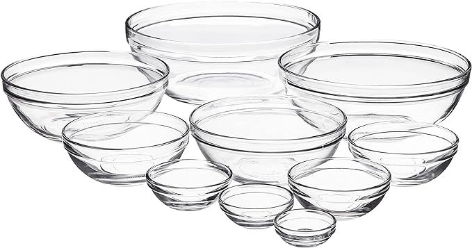 Anchor Hocking Glass Mixing Bowls, Mixed, Set of 10, 22 oz | Amazon (US)