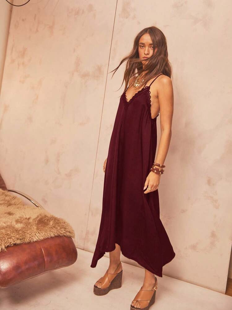 Burgundy Slip Dress | SHEIN