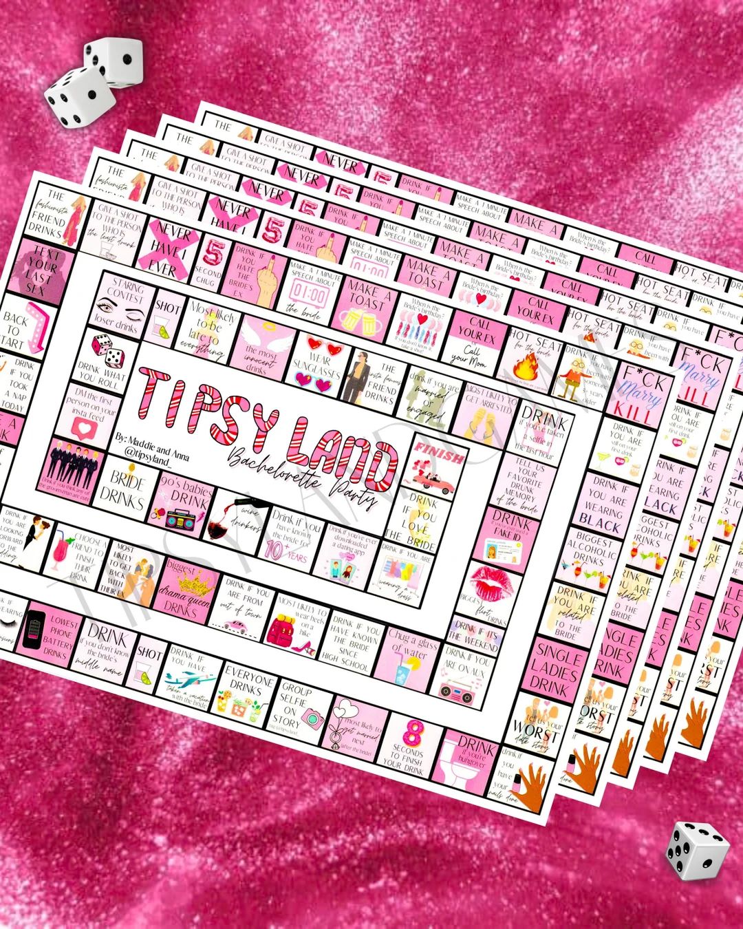 Tipsy Land Bachelorette Party Game, Girls Night Out, Party Drinking Board Game, Bridesmaid Gift, ... | Etsy (US)