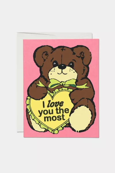 Red Cap Love You the Most Greeting Card | Urban Outfitters (US and RoW)