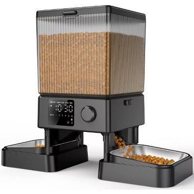 Oneisall PFD-002 Automatic Cat Feeder - 5L, Timed Dispenser for 2 Cats, Dual Bowls, Pet Dry Food Dispenser | Target