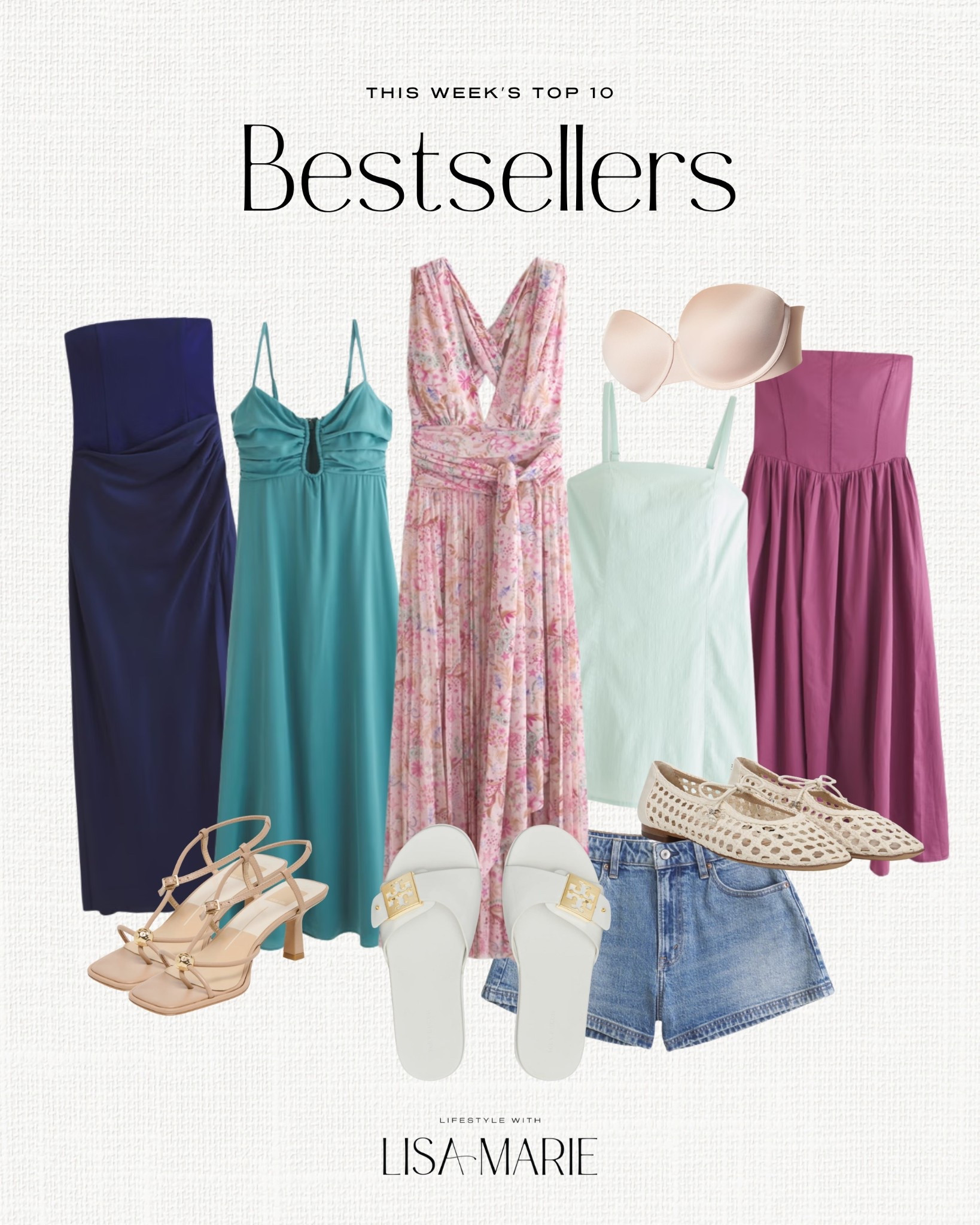 This week’s top 10 bestsellers. Dresses for events and weddings in spring and summer. Floral outfits. Luxury ballet mules, slides and heels. Strapless bras. High rise denim and jean shorts. 
 

#LTKPetite #LTKWedding #LTKSeasonal