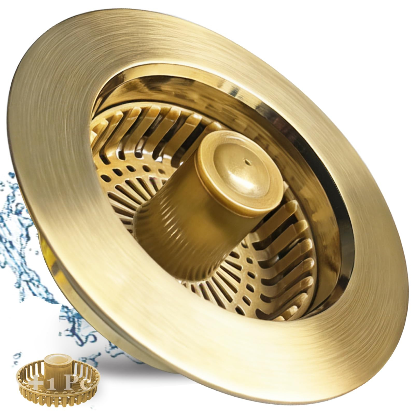 Kitchen Sink Drain Strainer, 3 in 1 Pop up Kitchen Sink Stopper, with An Extra Basket Strainer, f... | Amazon (US)