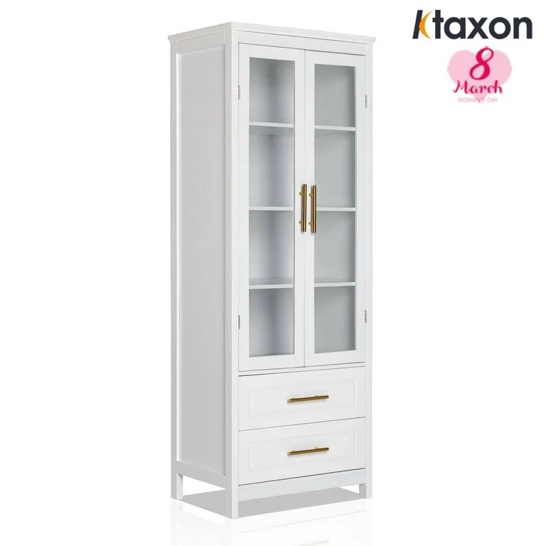 Ktaxon 63" Tall Bathroom Storage Cabinet, Freestanding Kitchen Pantry Cabinet Line Tower, 4 Tiers... | Walmart (US)