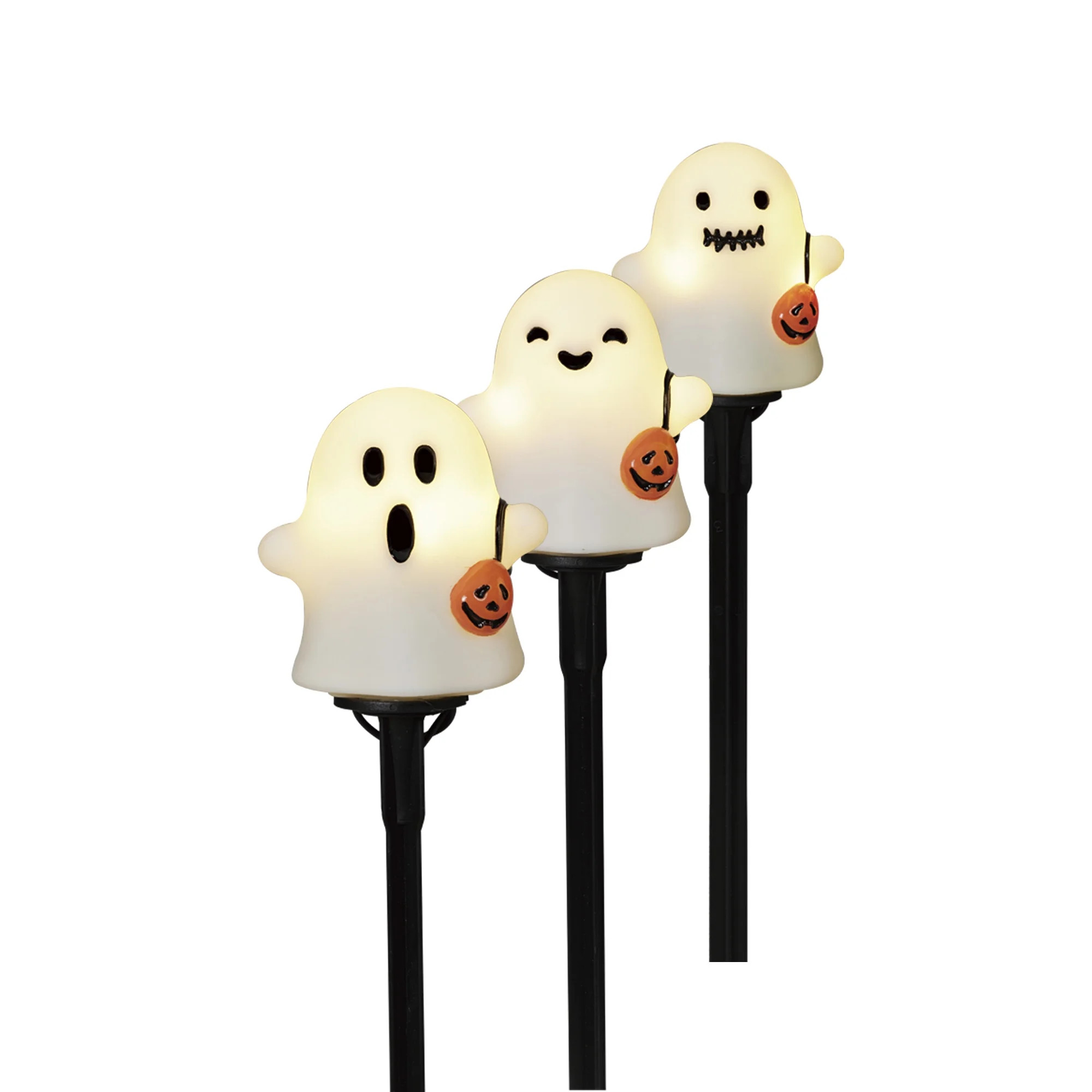 Ghost Pathmarker Lights, 3PC, Warm White LEDs, 3ft, Halloween Outdoor, by Way To Celebrate | Walmart (US)