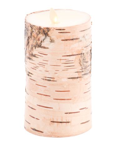 3.5x6 Indoor Recessed Birch Wrap Pillar Led Candle | TJ Maxx