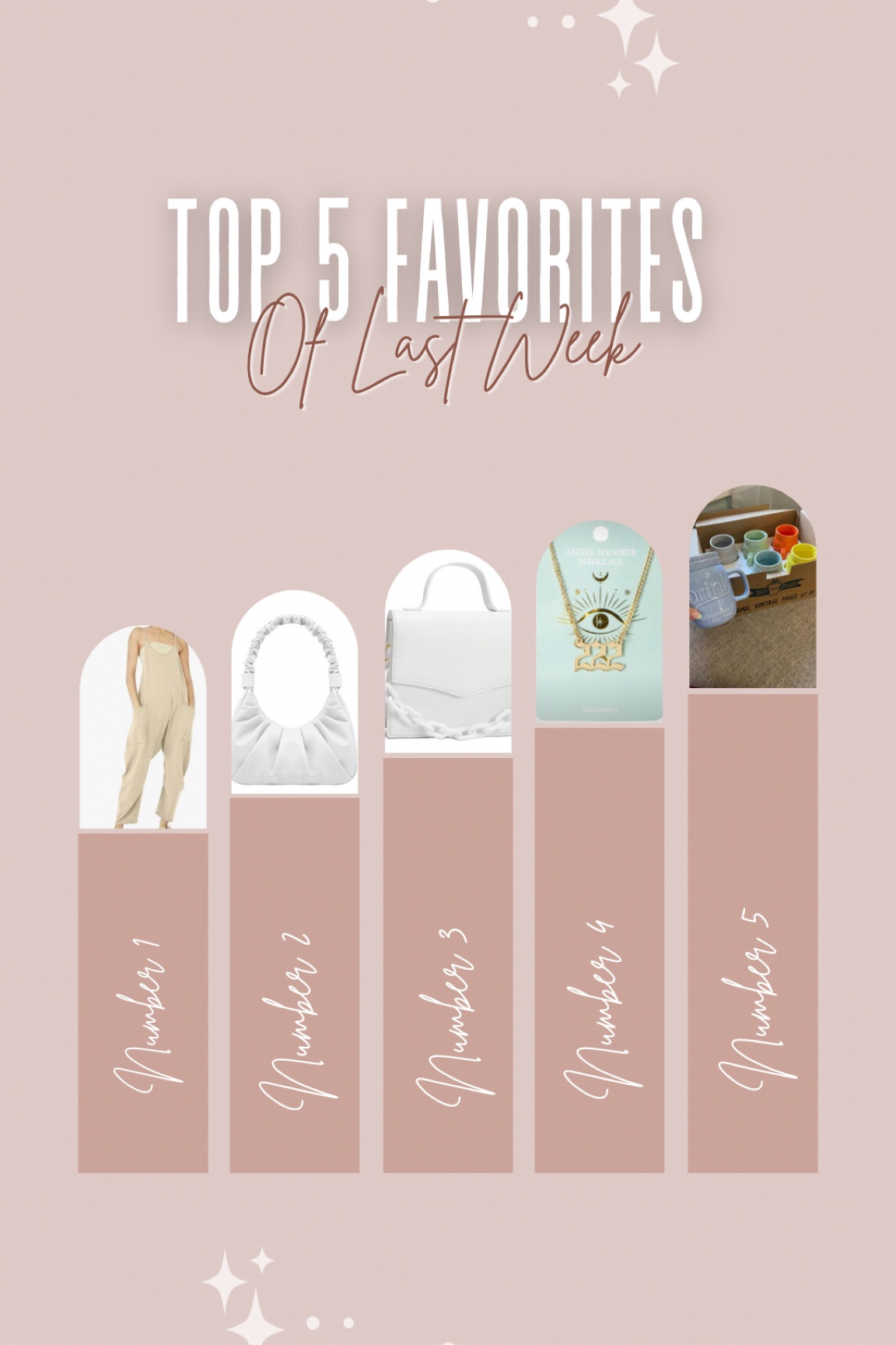 Your top 5 favorite items from last week 🛍️

Amazon jumpsuit
Amazon white handbags
Five Below 222 angel number necklace 
Amazon mason jar mugs 

** both handbags currently have a 5% off coupon!

#amazon #fivebelow #lookforless #jumpsuit #accessories #home #fashion 

#LTKunder50 #LTKFind #LTKsalealert
