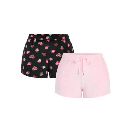 Valentine's Day Women's Sleep Shorts from Way to Celebrate, 2-Pack, Sizes XS-3X | Walmart (US)