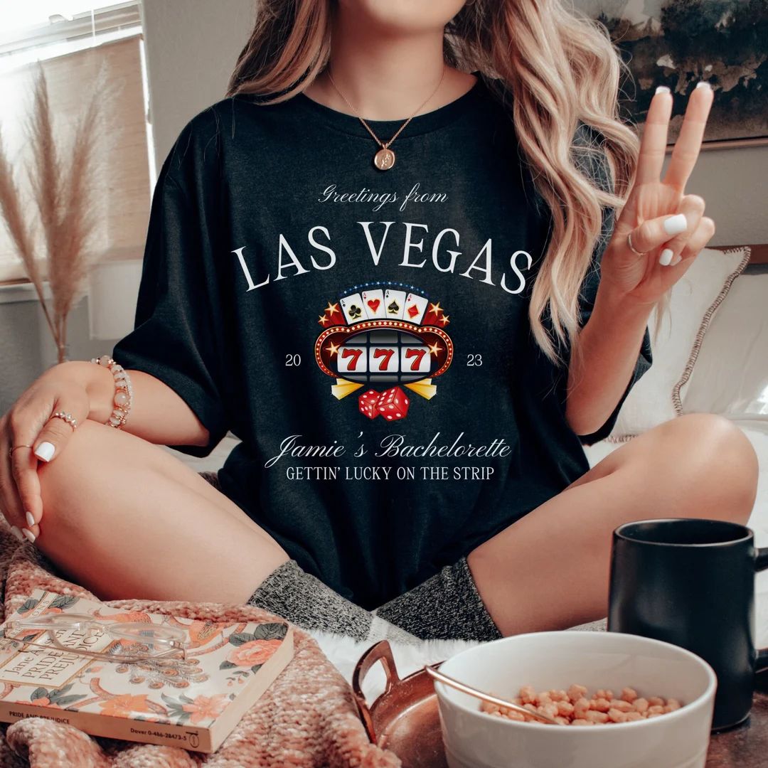 Custom Las Vegas Bachelorette Shirts Casino Bachelorette Custom Location Vegas Girls Trip Shirts ... | Etsy (US)
