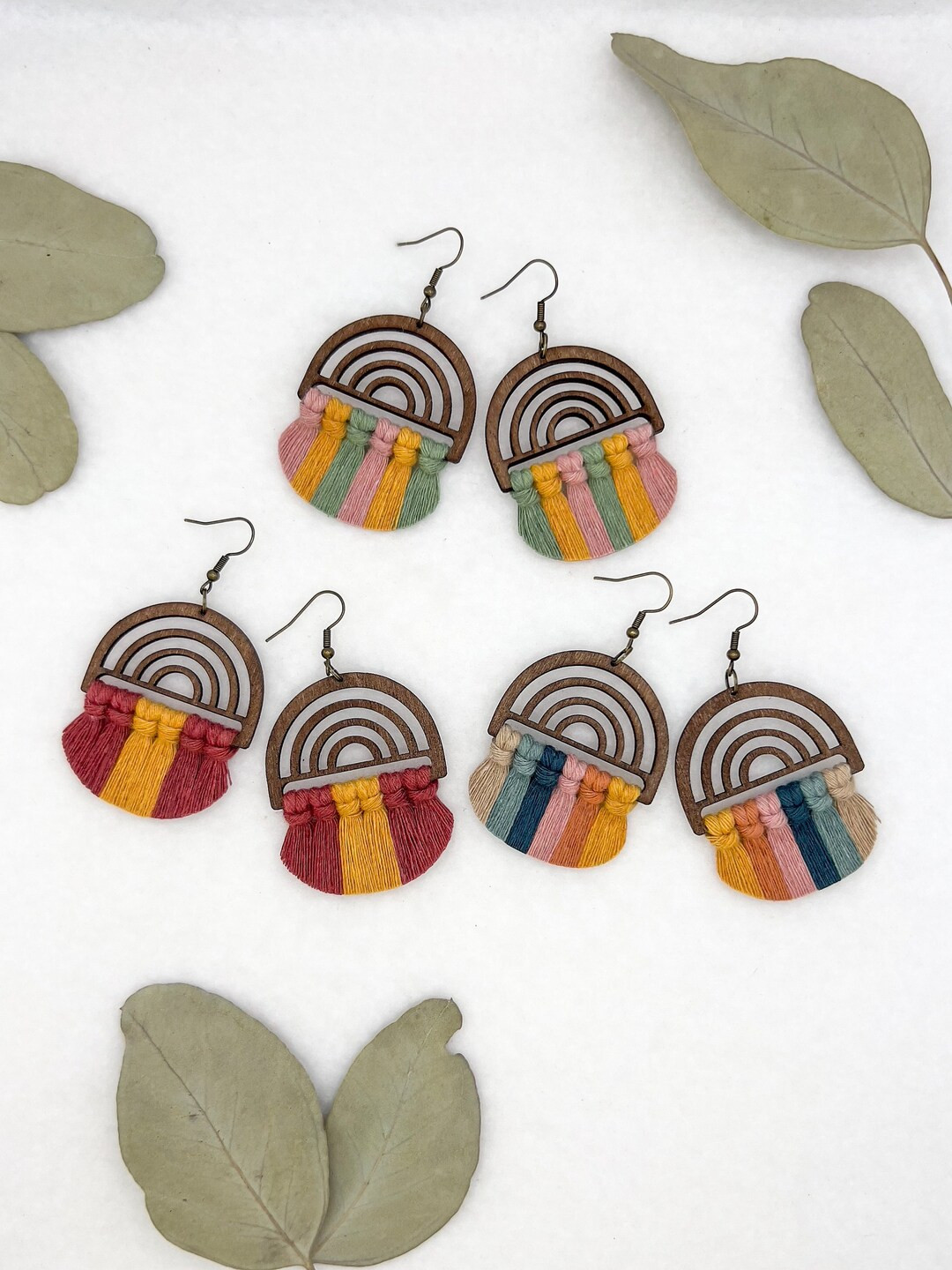 Custom Rainbow Macrame Earrings  Build Your Own Rainbow  - Etsy | Etsy (US)